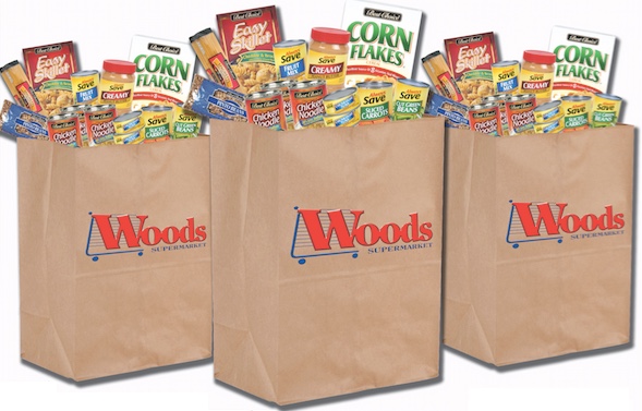 Woods Grocery Bags With Donated Items Supermarket Best