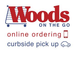 Woods on the go - online shopping and curbside pick up logo